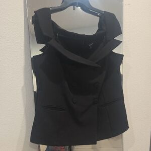 Express Black Tailored Sleeveless Blazer Vest